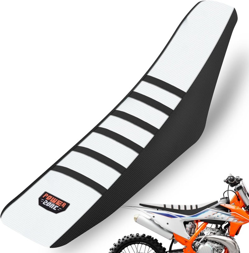fewfuss Gripper Rubber Dirt Bike Seat Cover - Universal Soft Seat Cover for Most Dirt Bike Motorcycle White - Image 1